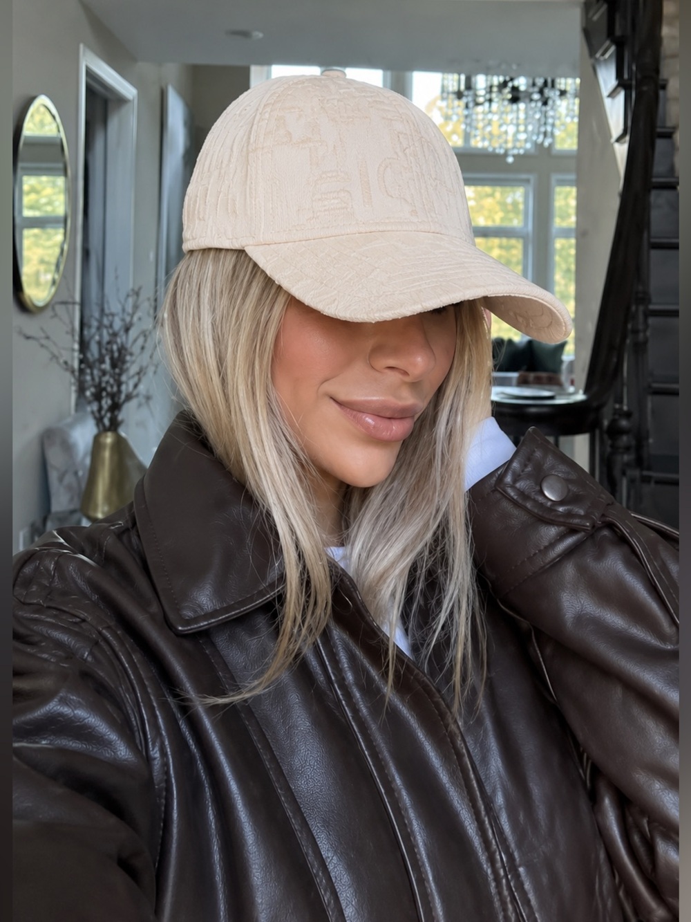 Sandro Andy Monogram Jacquard Baseball Cap Cream Ivory Adjustable Logo Hat🤍 - Picture 2 of 15